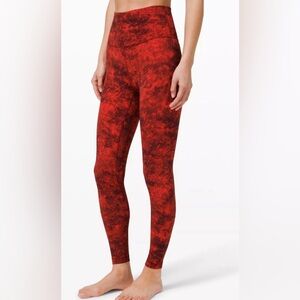 Lululemon Athletica Red Leggings High Waist Performance
